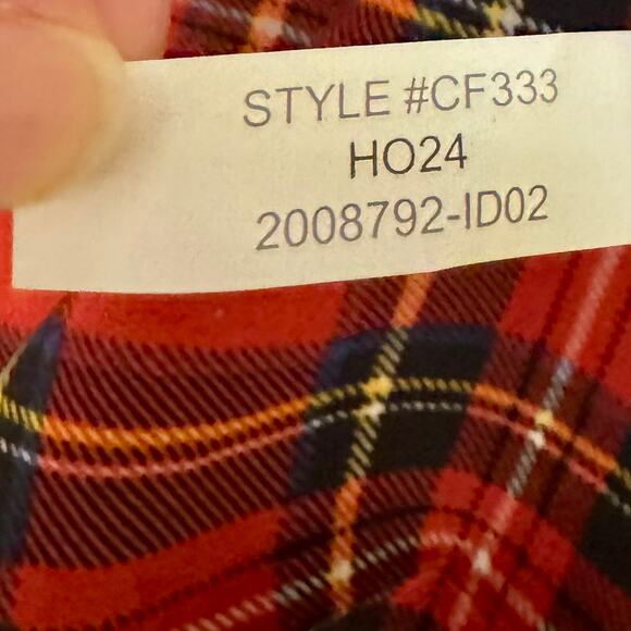 JCrew Tartan Sleeveless Blouse VNeck Holiday Christmas Red Black Plaid Medium - Picture 6 of 8